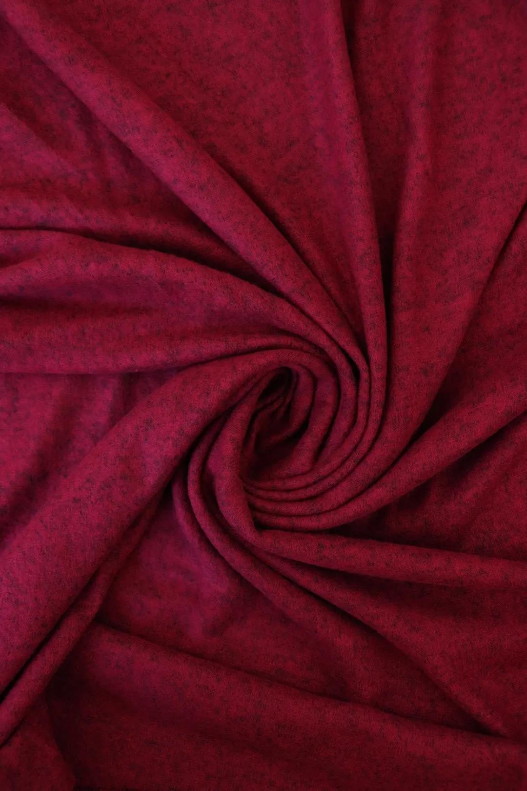 1YD PRECUT; Dark Ruby Sibley Brushed Sweater Knit
