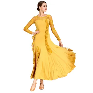 A-Line Maxi Ballroom Dress with Ruffles