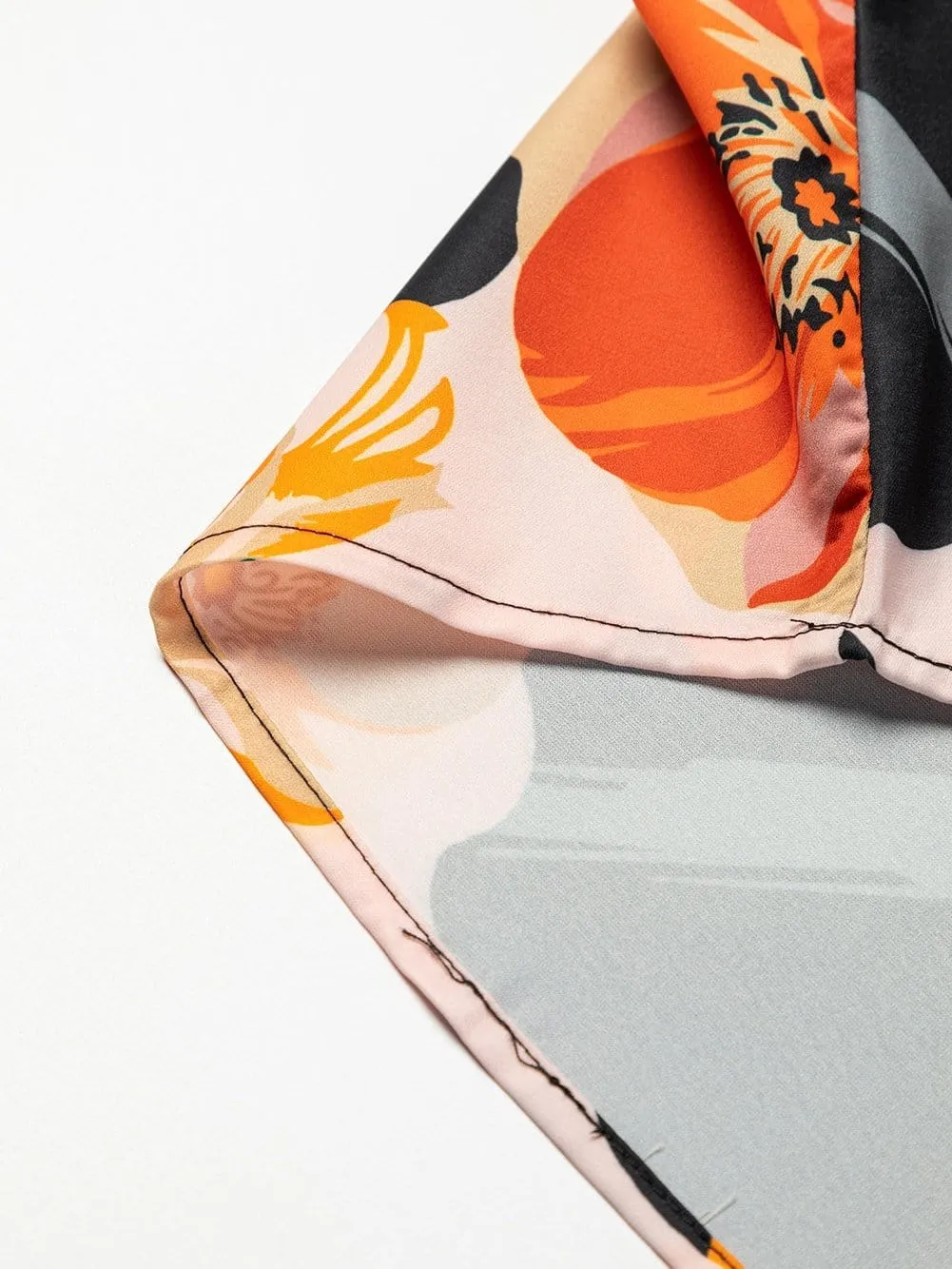 Black and Orange Floral Shirt