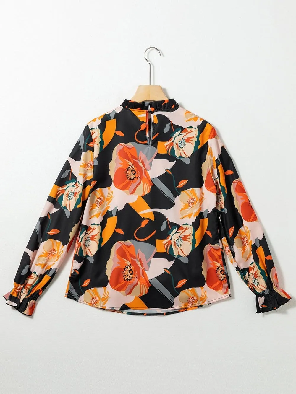 Black and Orange Floral Shirt
