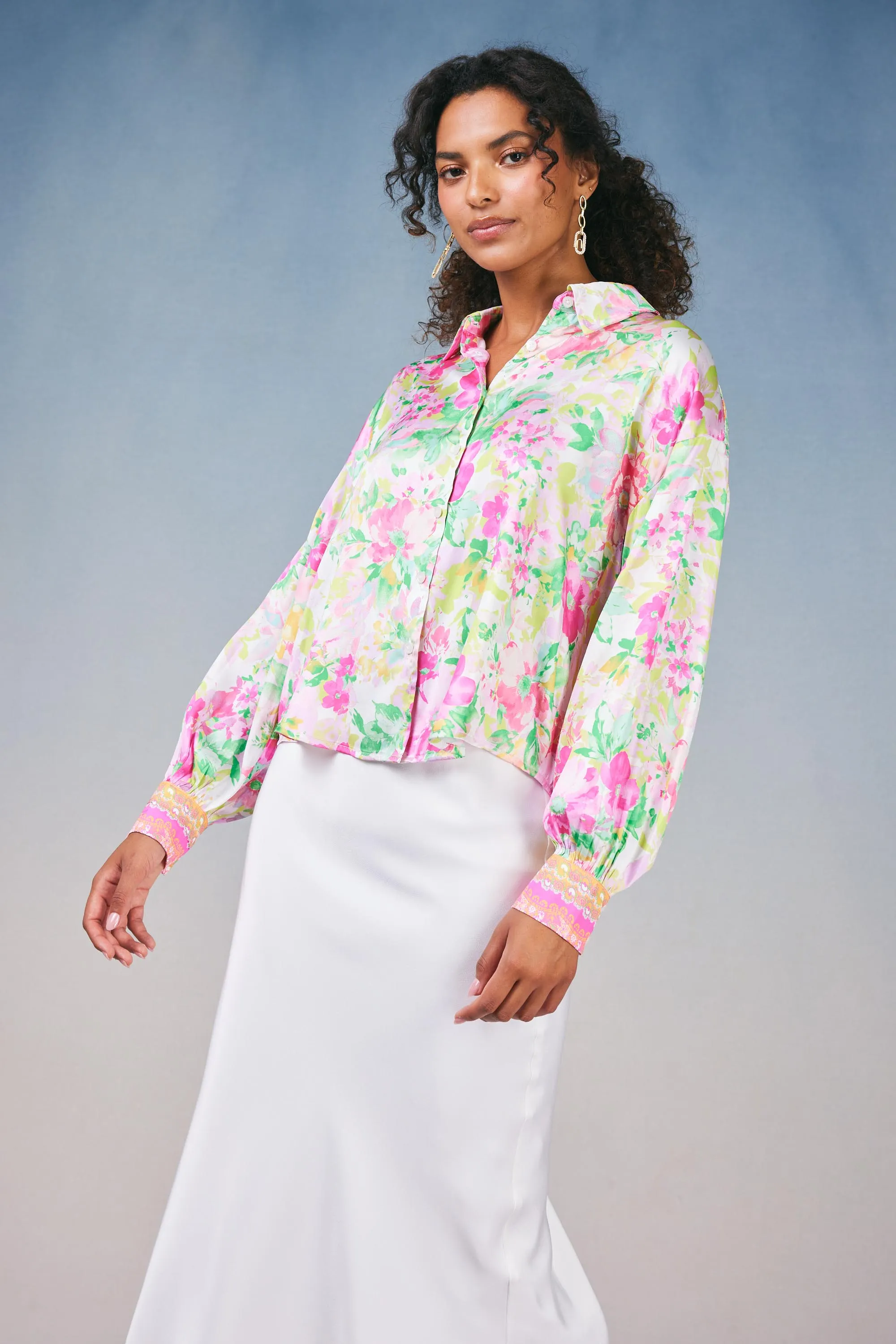 Botanical Watercolor Blouse