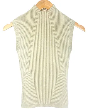 Bright Spring Ivory Ribbed Sleeveless Sweater