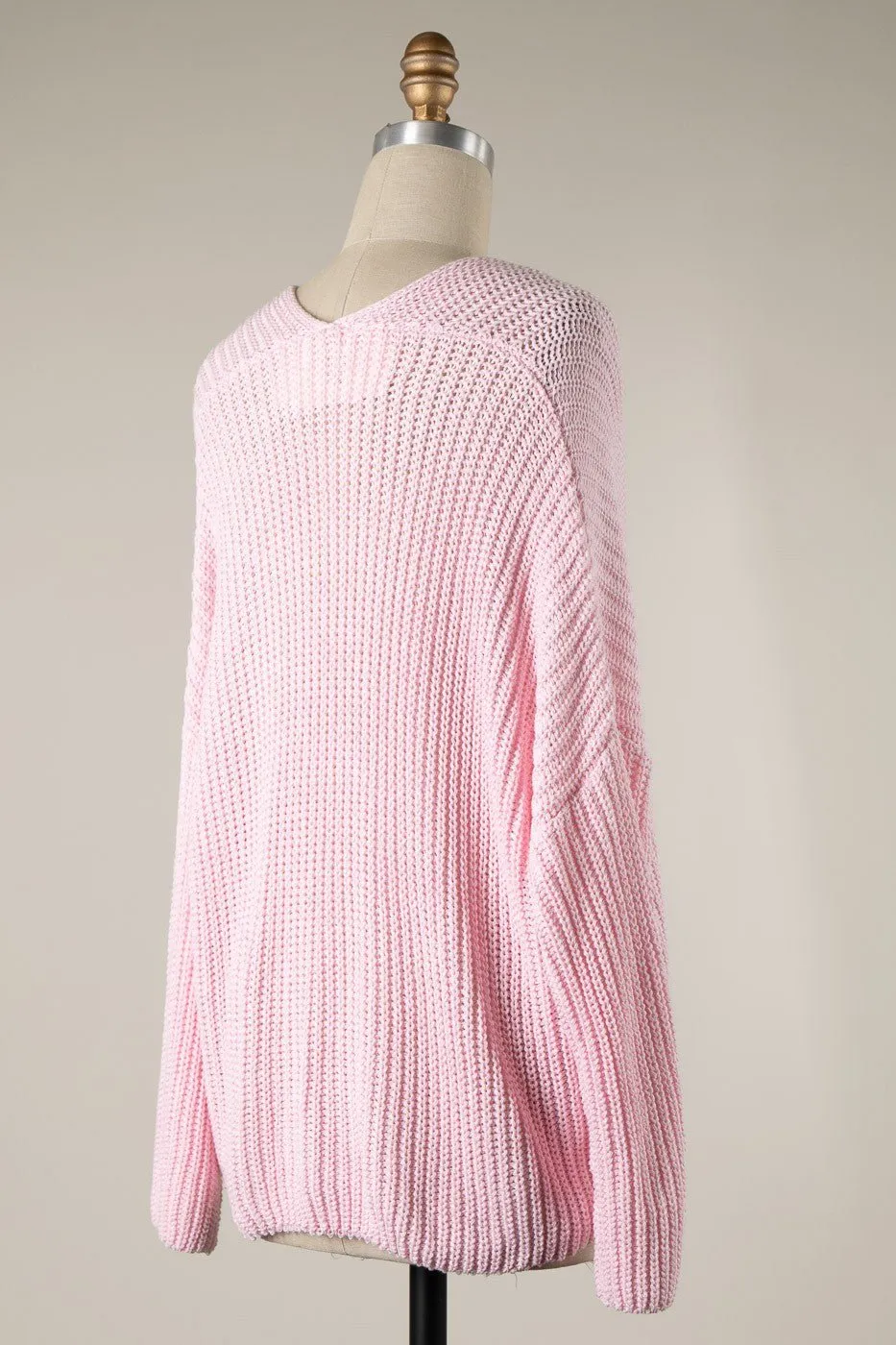 Brynn Pink V-Neck Sweater