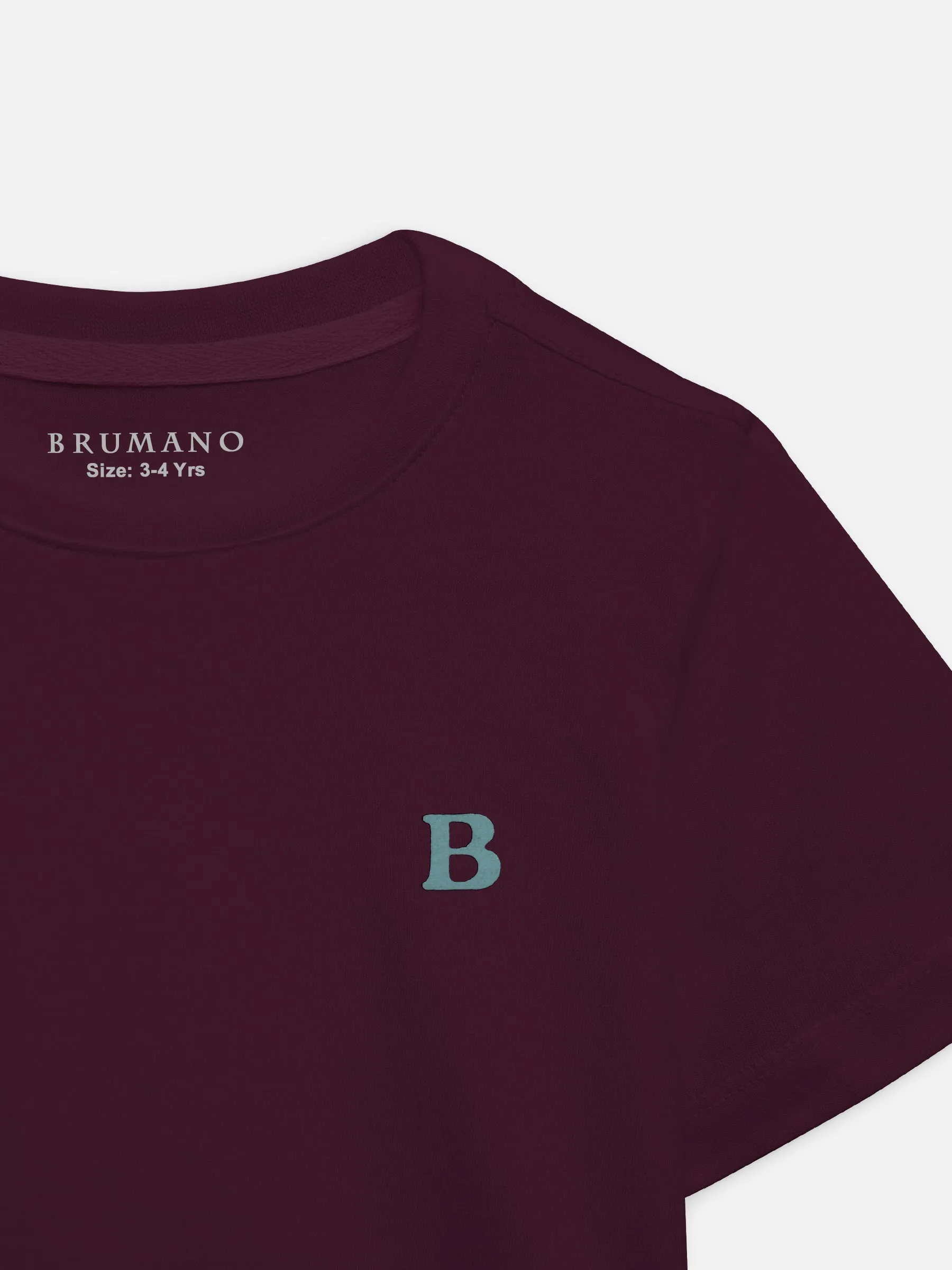 Burgundy 100% Cotton Casual Tee