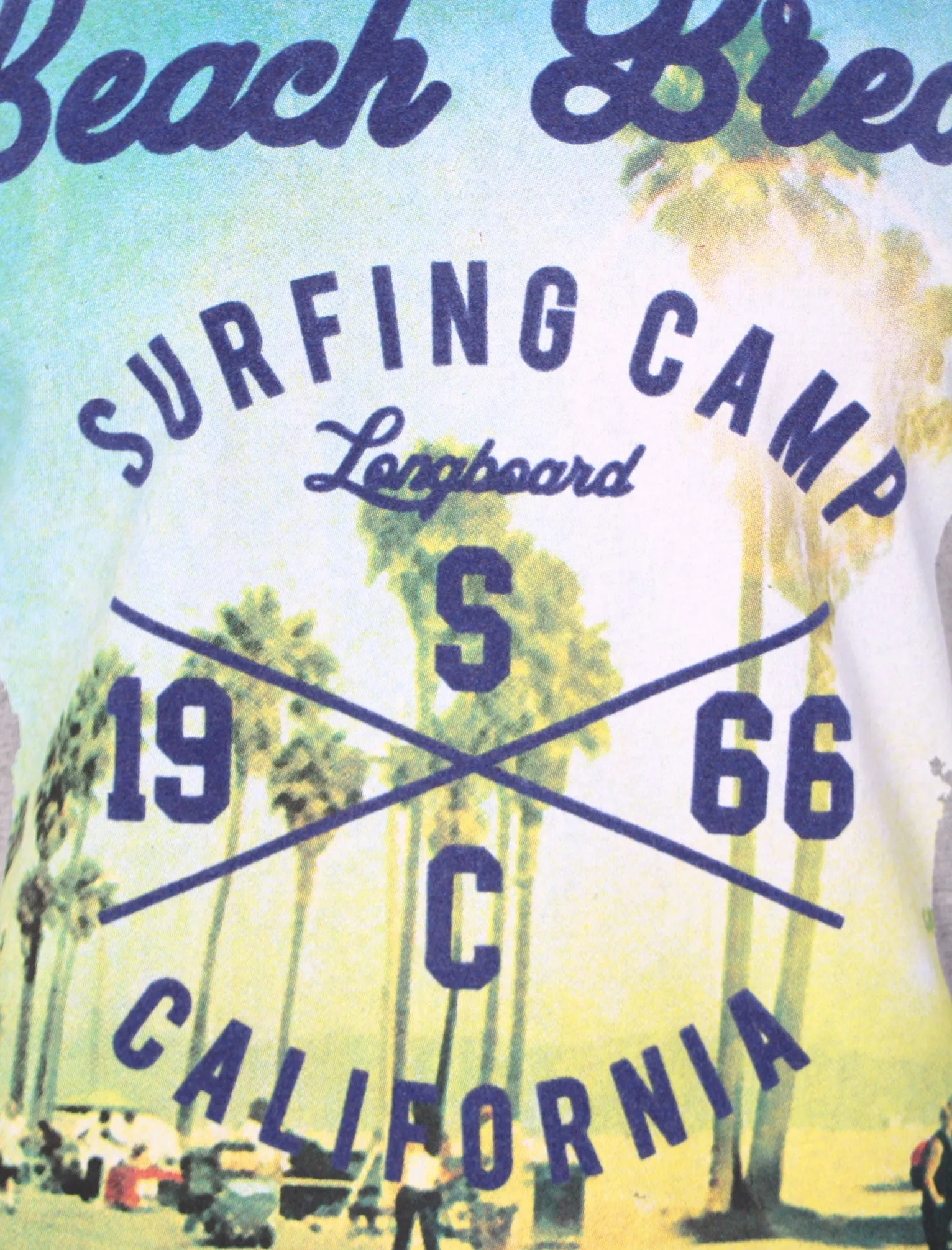 Cali Surf Motif T-Shirt in Ivory - Tokyo Laundry