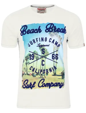 Cali Surf Motif T-Shirt in Ivory - Tokyo Laundry