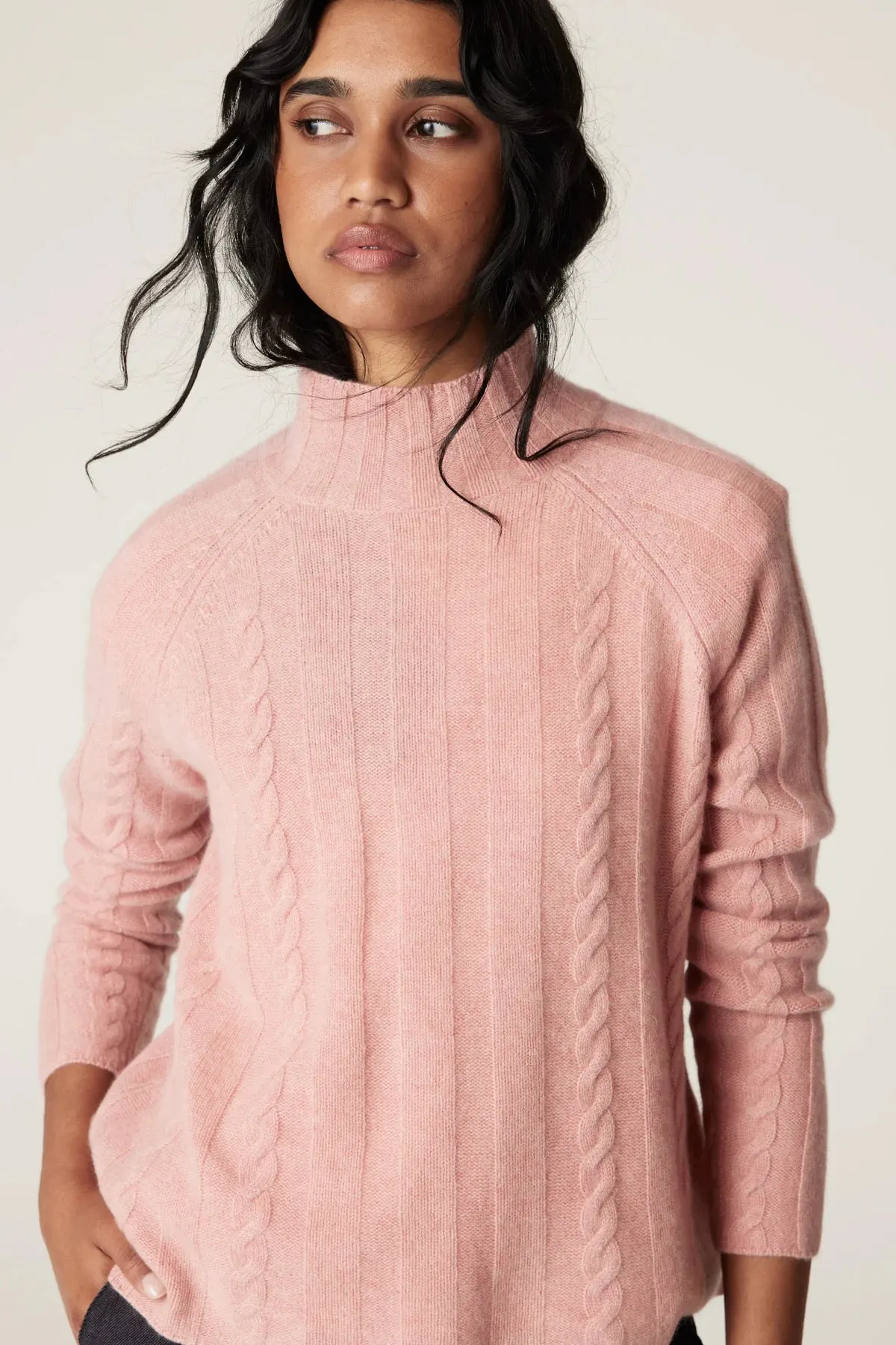 CASHWOOL CABLE JUMPER | Dusty Pink