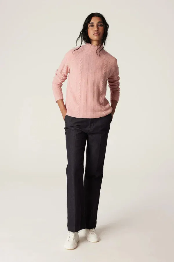 CASHWOOL CABLE JUMPER | Dusty Pink