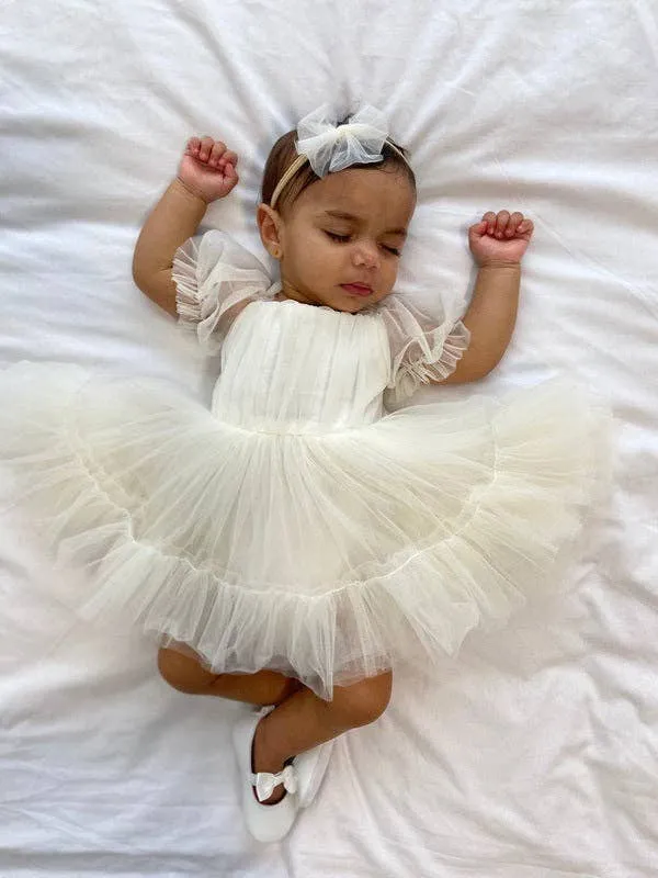 Charlotte Ivory Puff Sleeve Romper