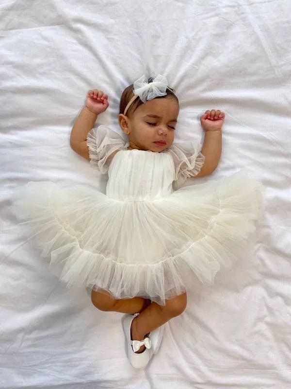 Charlotte Ivory Puff Sleeve Romper