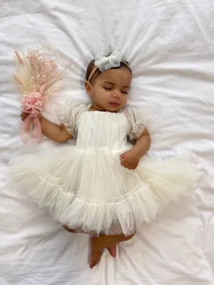 Charlotte Ivory Puff Sleeve Romper