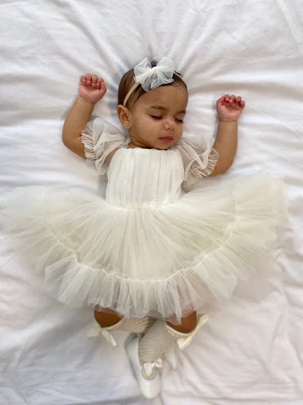 Charlotte Ivory Puff Sleeve Romper