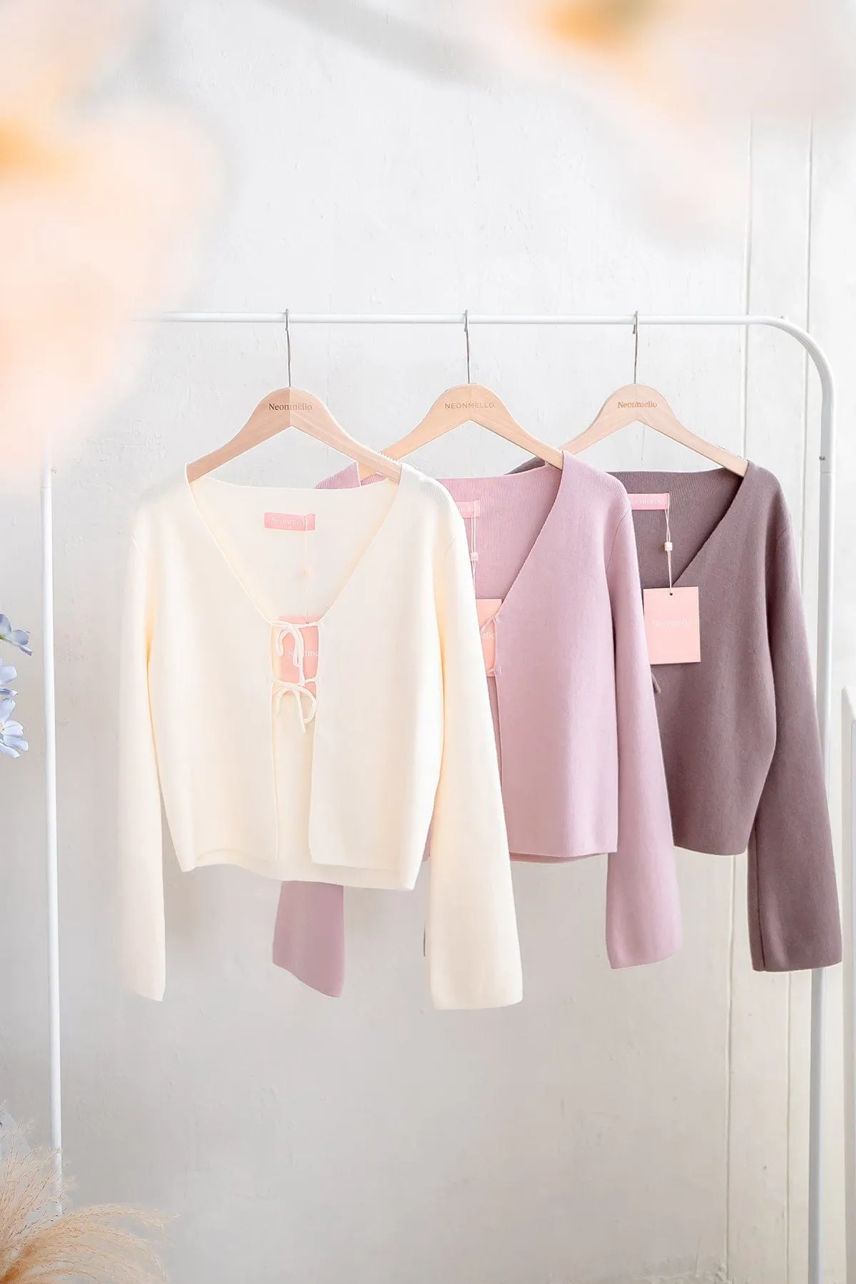 CHELLA TIE-KNOT CARDIGAN IN BUTTERMILK