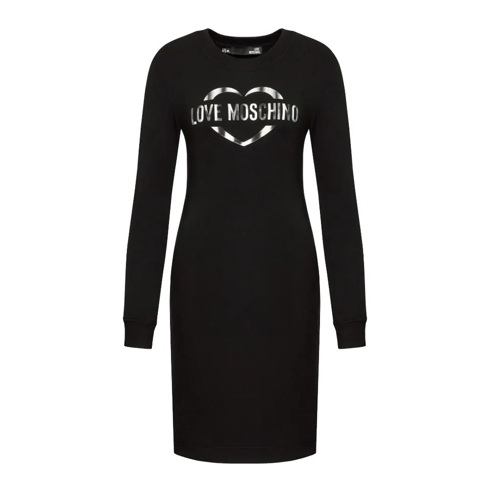 Chic Cotton Blend Logo Dress