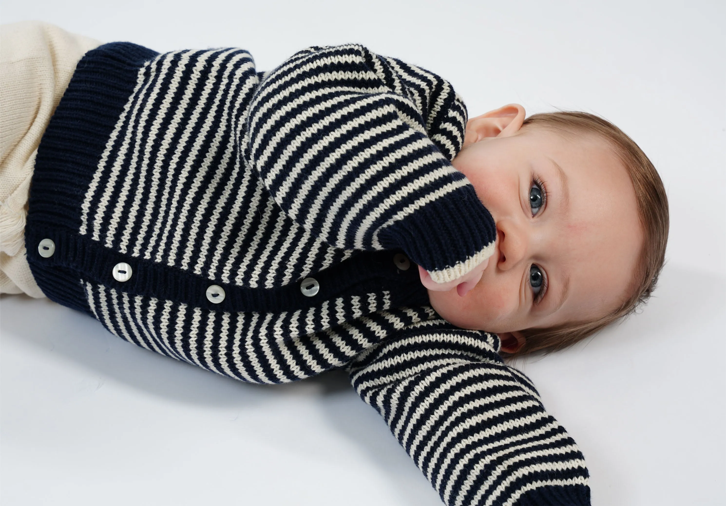 Chunky knit sweater | Navy Stripes