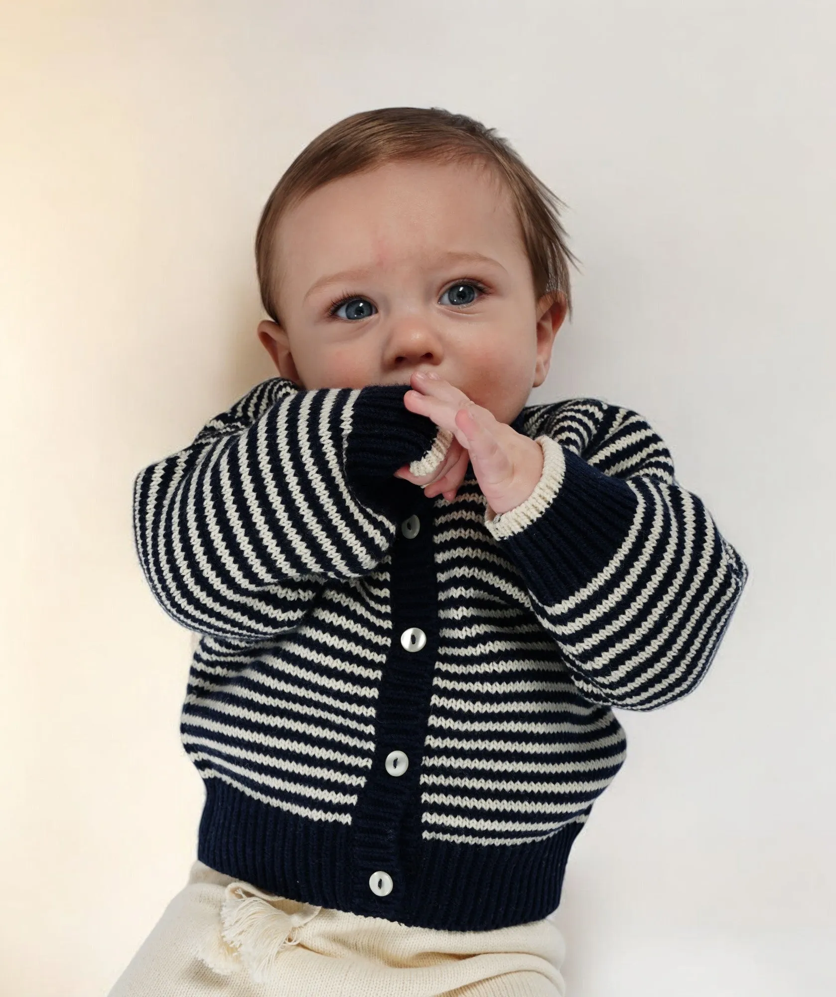 Chunky knit sweater | Navy Stripes