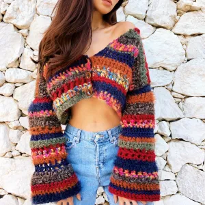Chunky Rainbow Cardigan by Carolannie Crochet