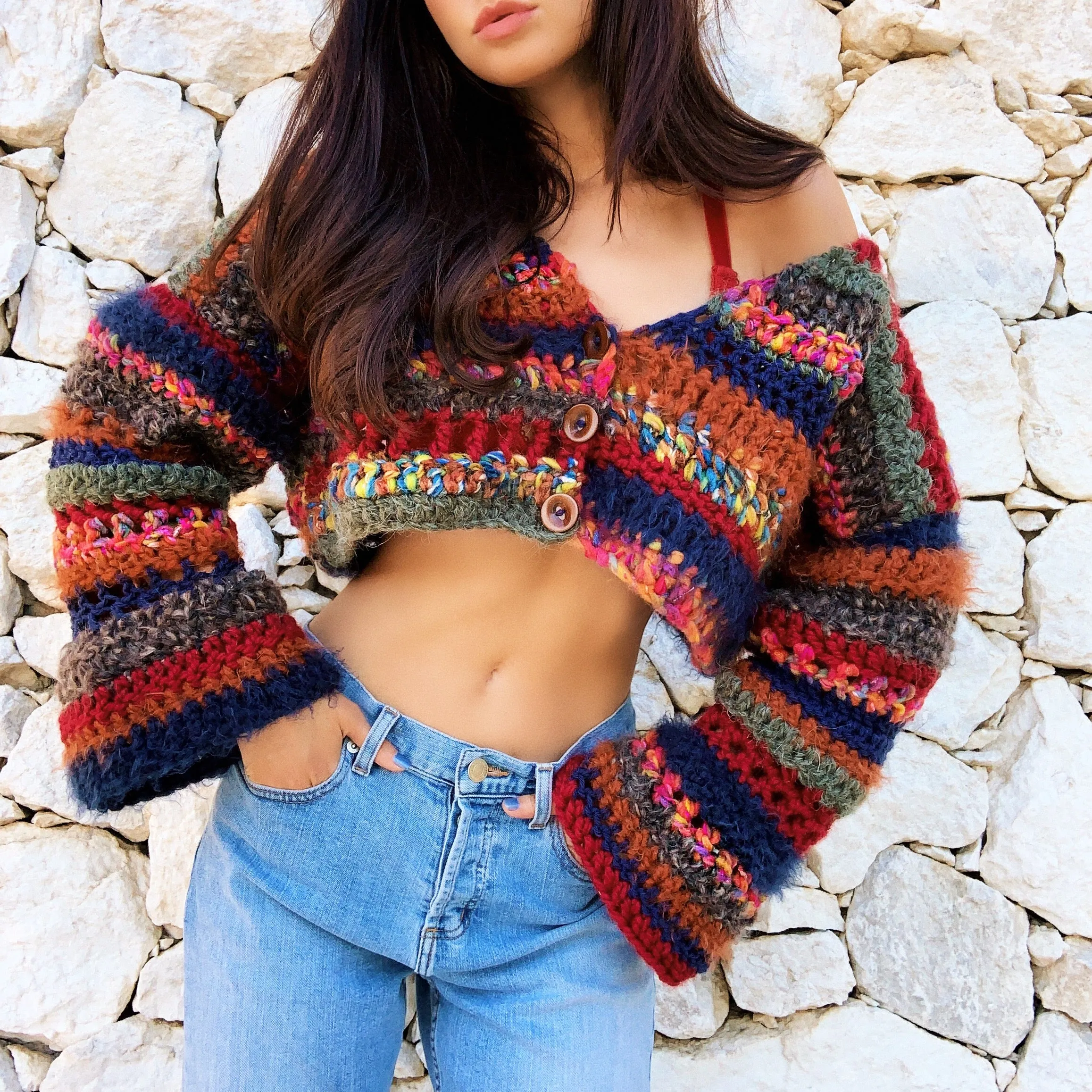 Chunky Rainbow Cardigan by Carolannie Crochet