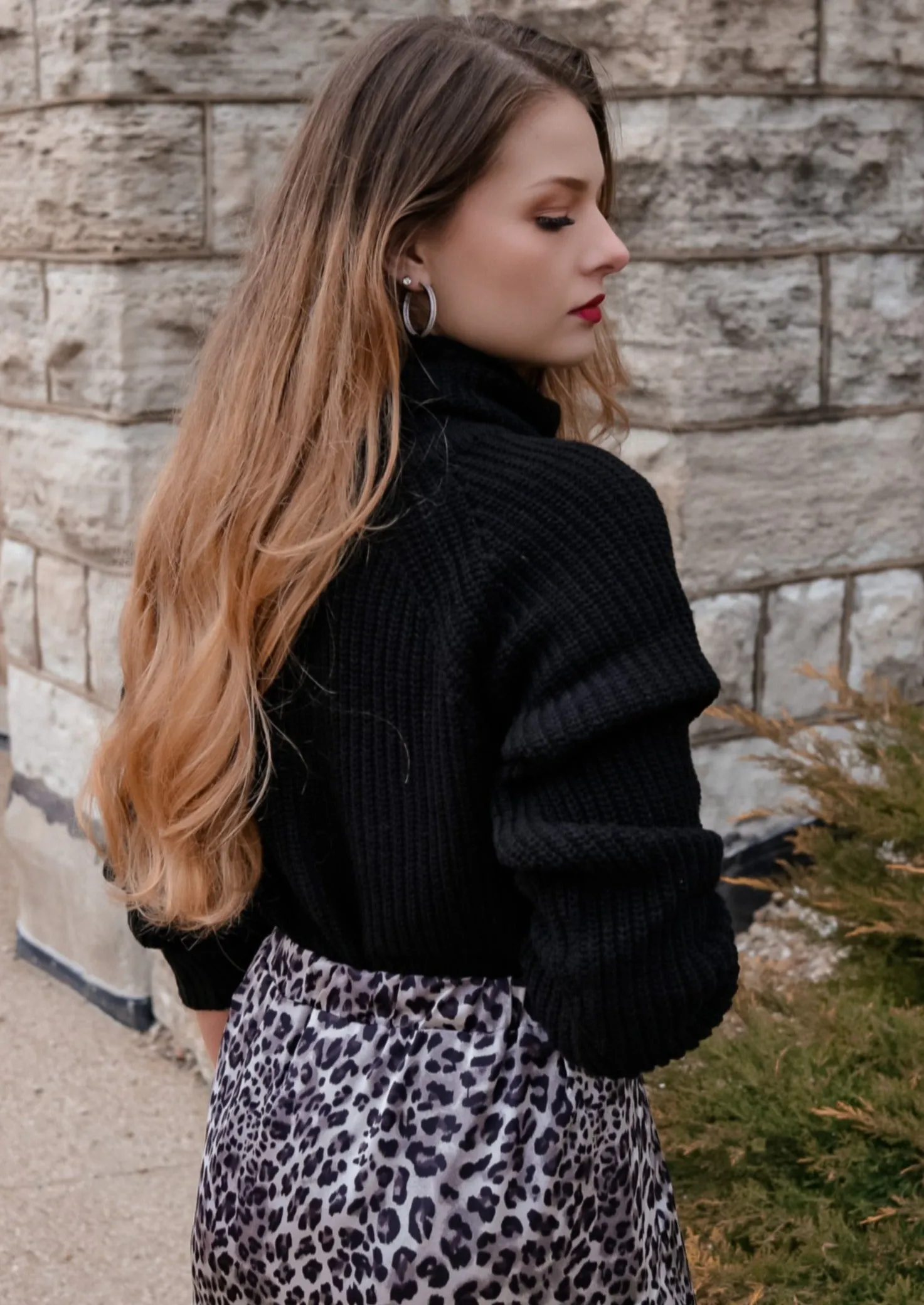 Claire Black Turtleneck Sweater