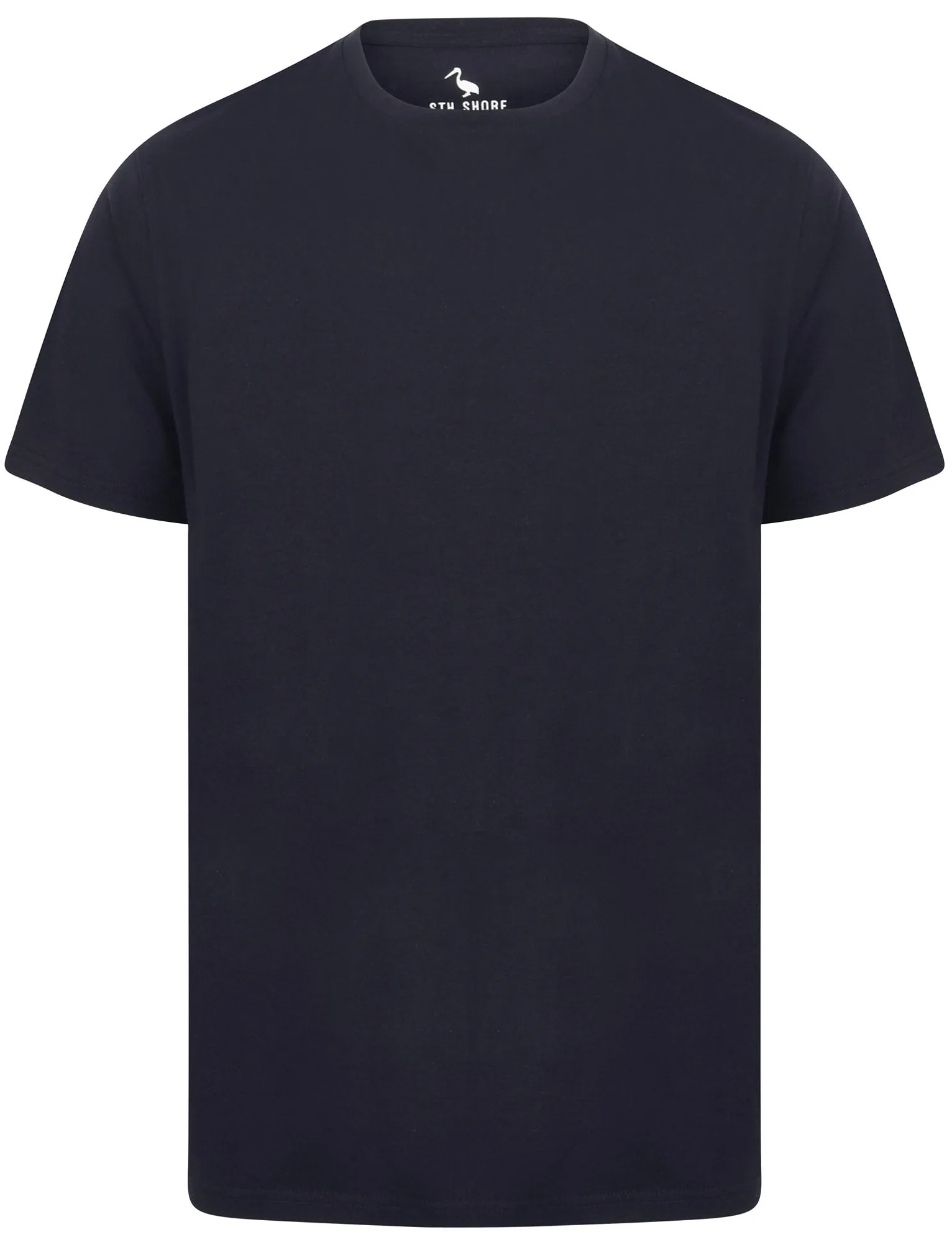 Clancy Basic Cotton Crew Neck T-Shirt In Navy - South Shore