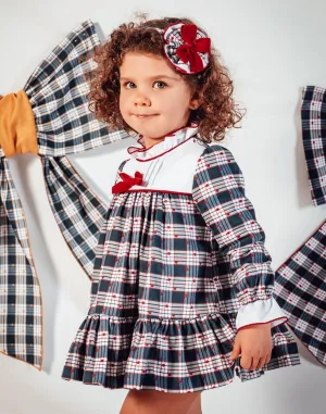 CLEARANCE SALE - Babine AW23 - Girls Navy & Red Check Dress