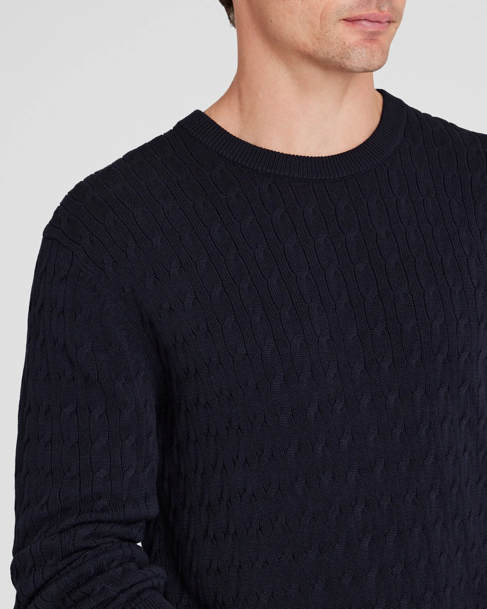 Cotton Cable Crew Sweater