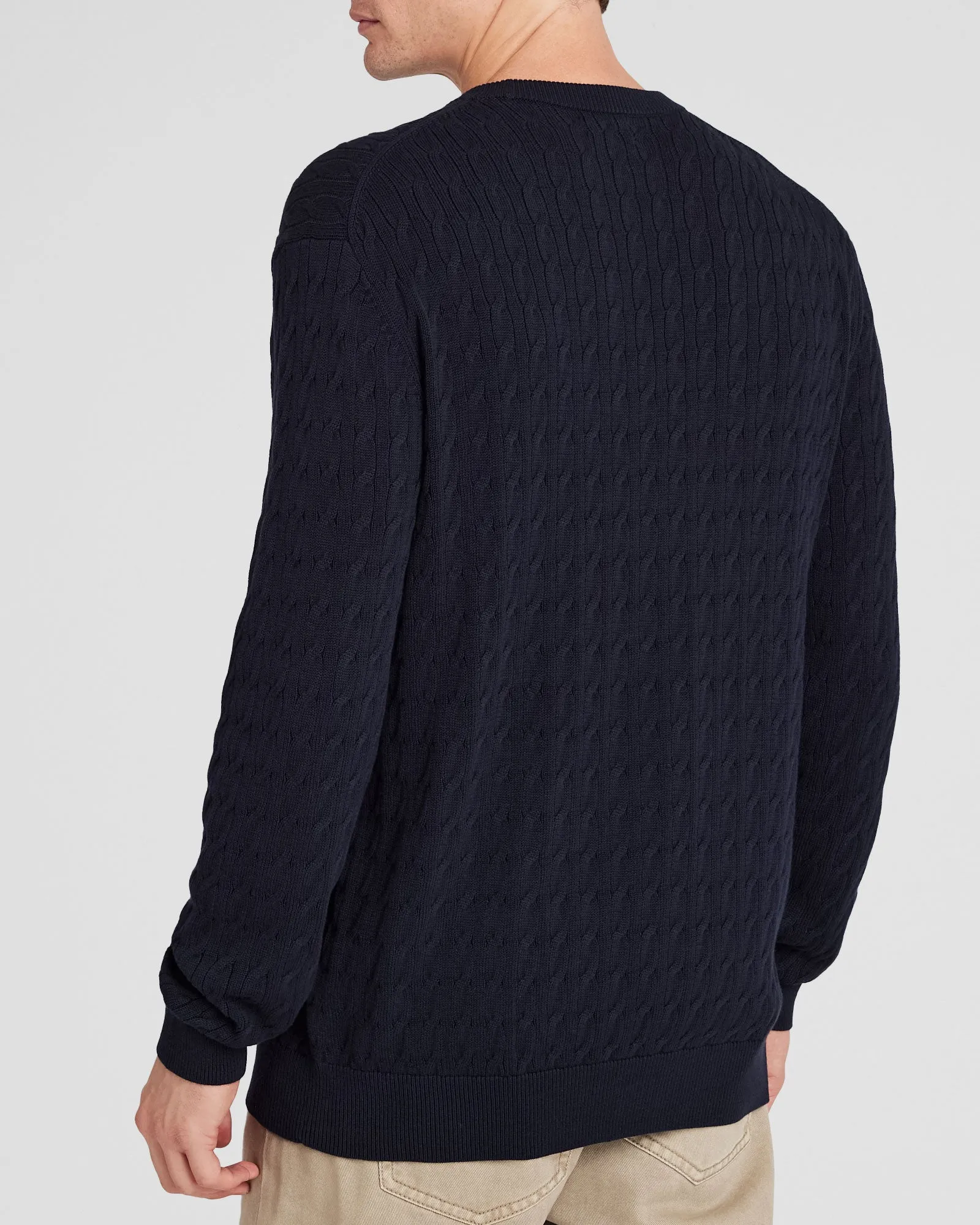 Cotton Cable Crew Sweater