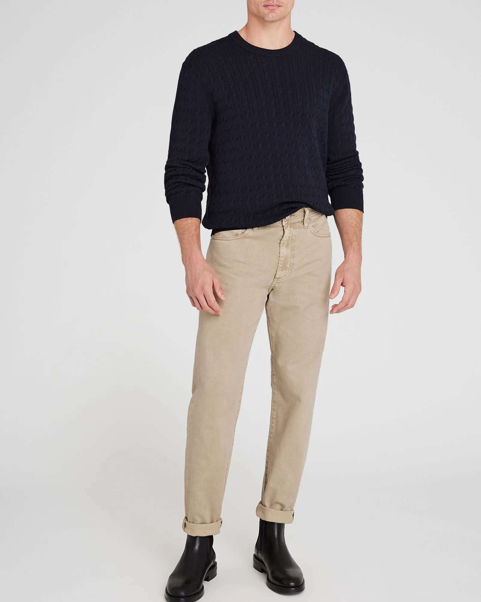 Cotton Cable Crew Sweater