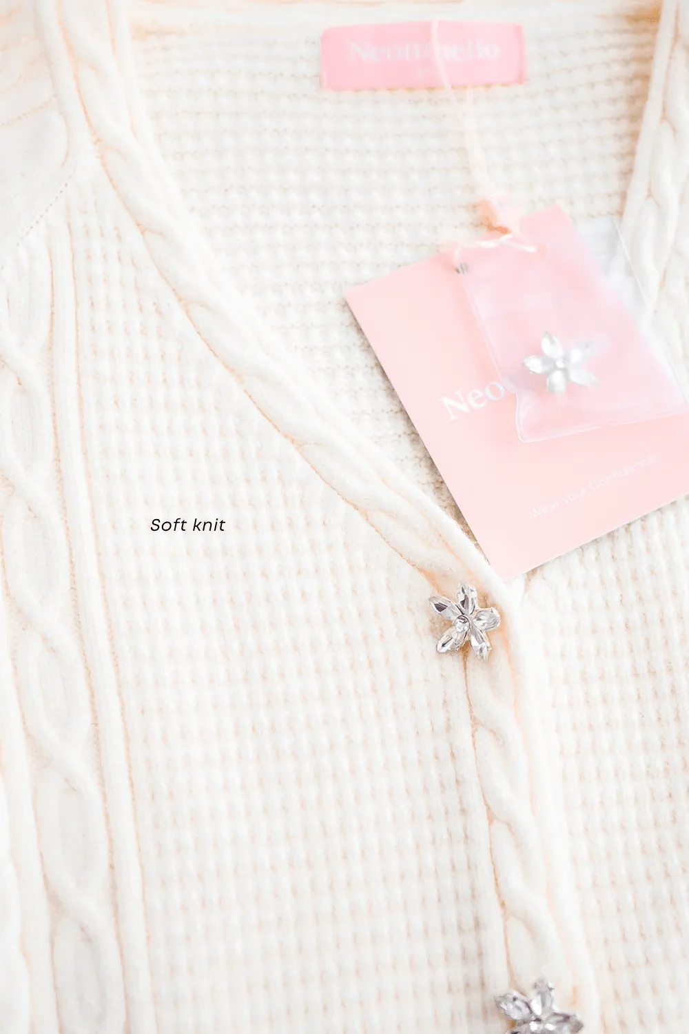 DANIELLE WEAVED CARDIGAN IN ICE BLUE