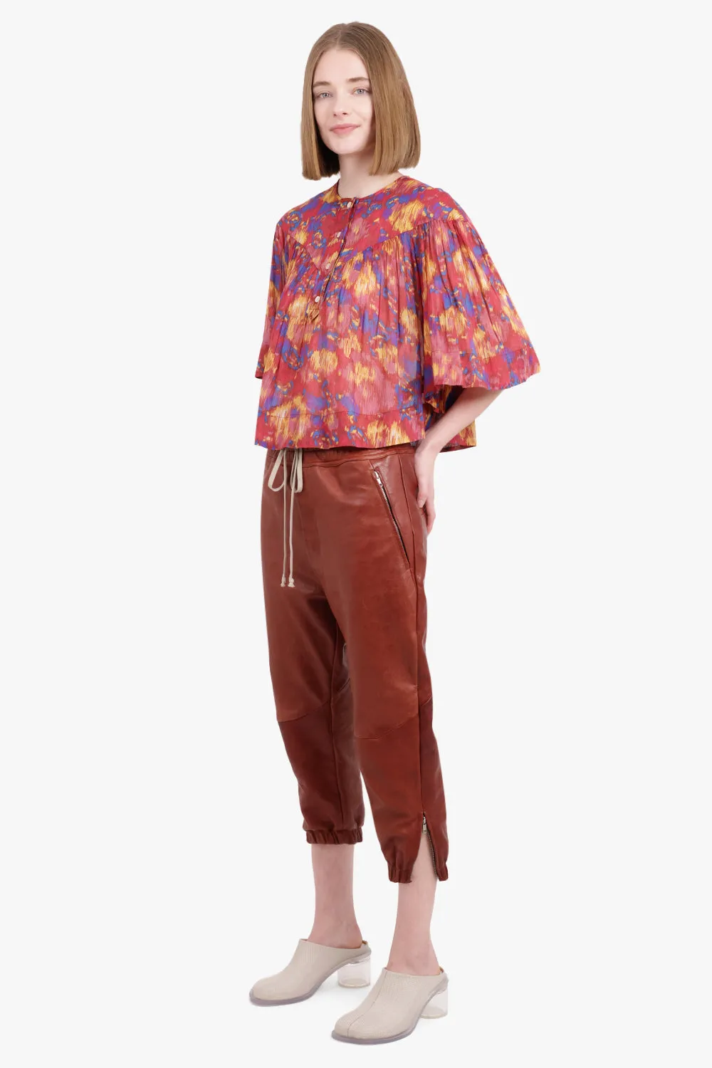 ETOILE MIRANDA PRINT BLOUSE | BURNT HENNA