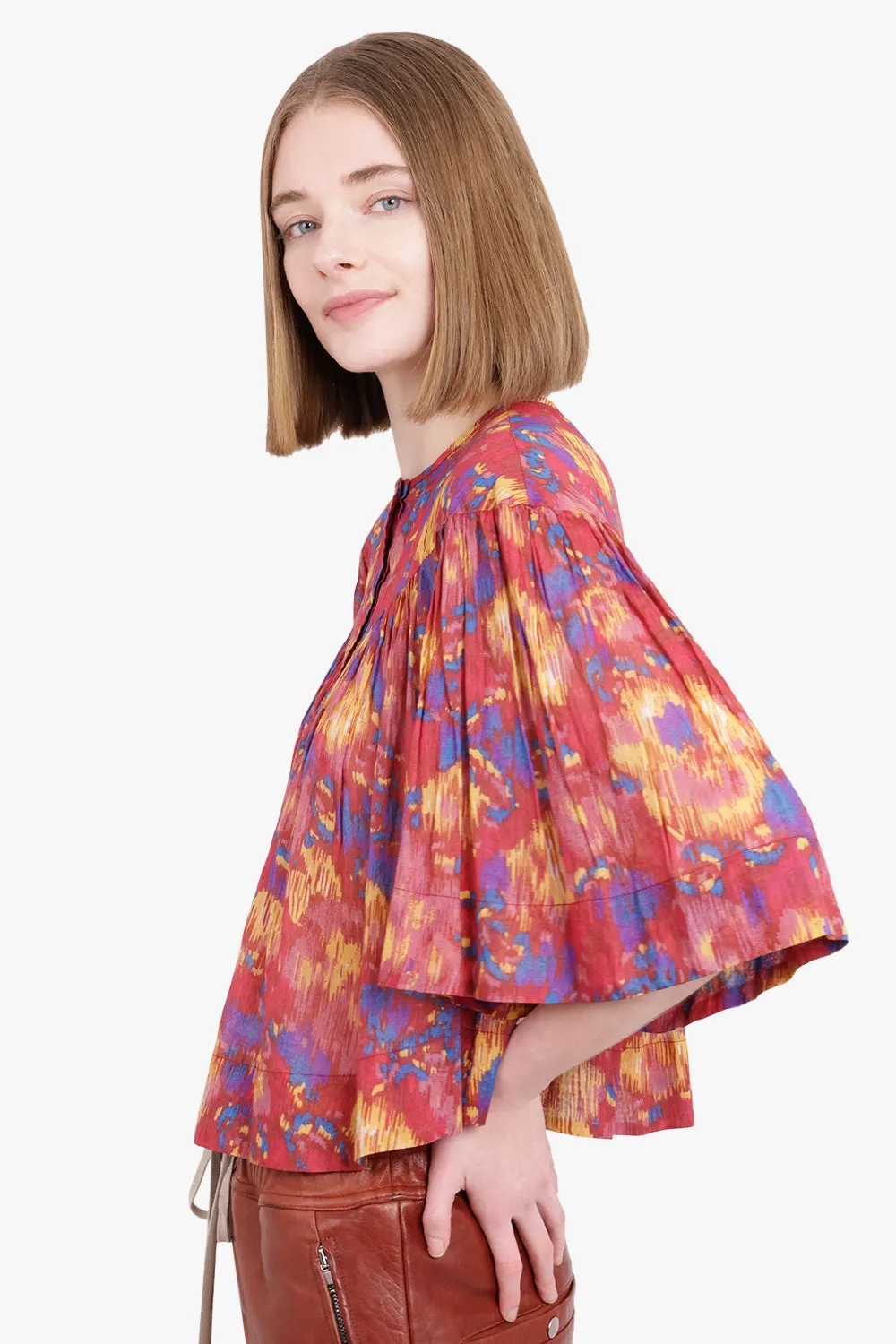 ETOILE MIRANDA PRINT BLOUSE | BURNT HENNA