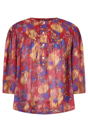 ETOILE MIRANDA PRINT BLOUSE | BURNT HENNA