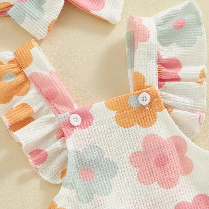Floral Ruffled Baby Romper