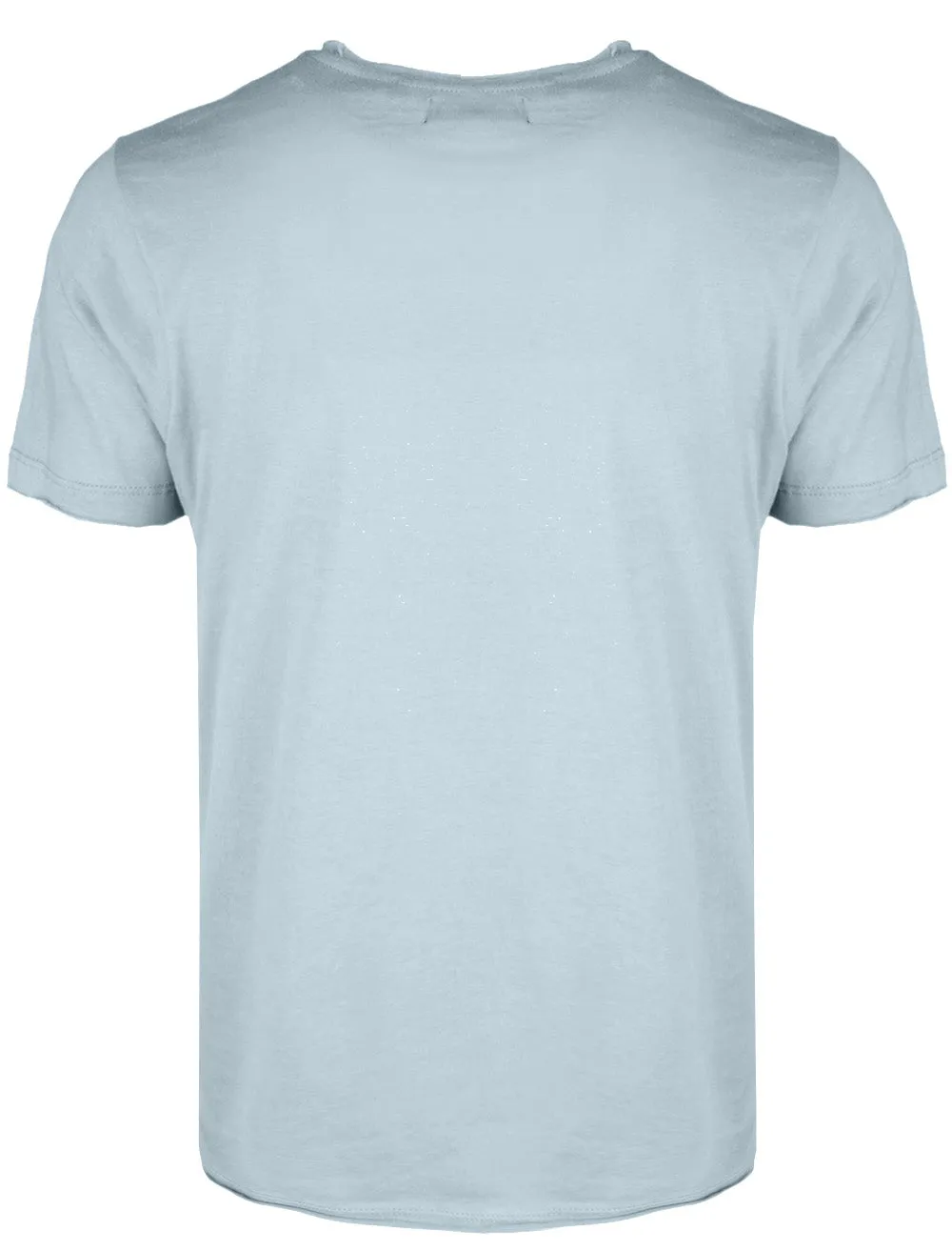 FresherB Raw Edge Crew Neck Basic T-shirt in Light Blue