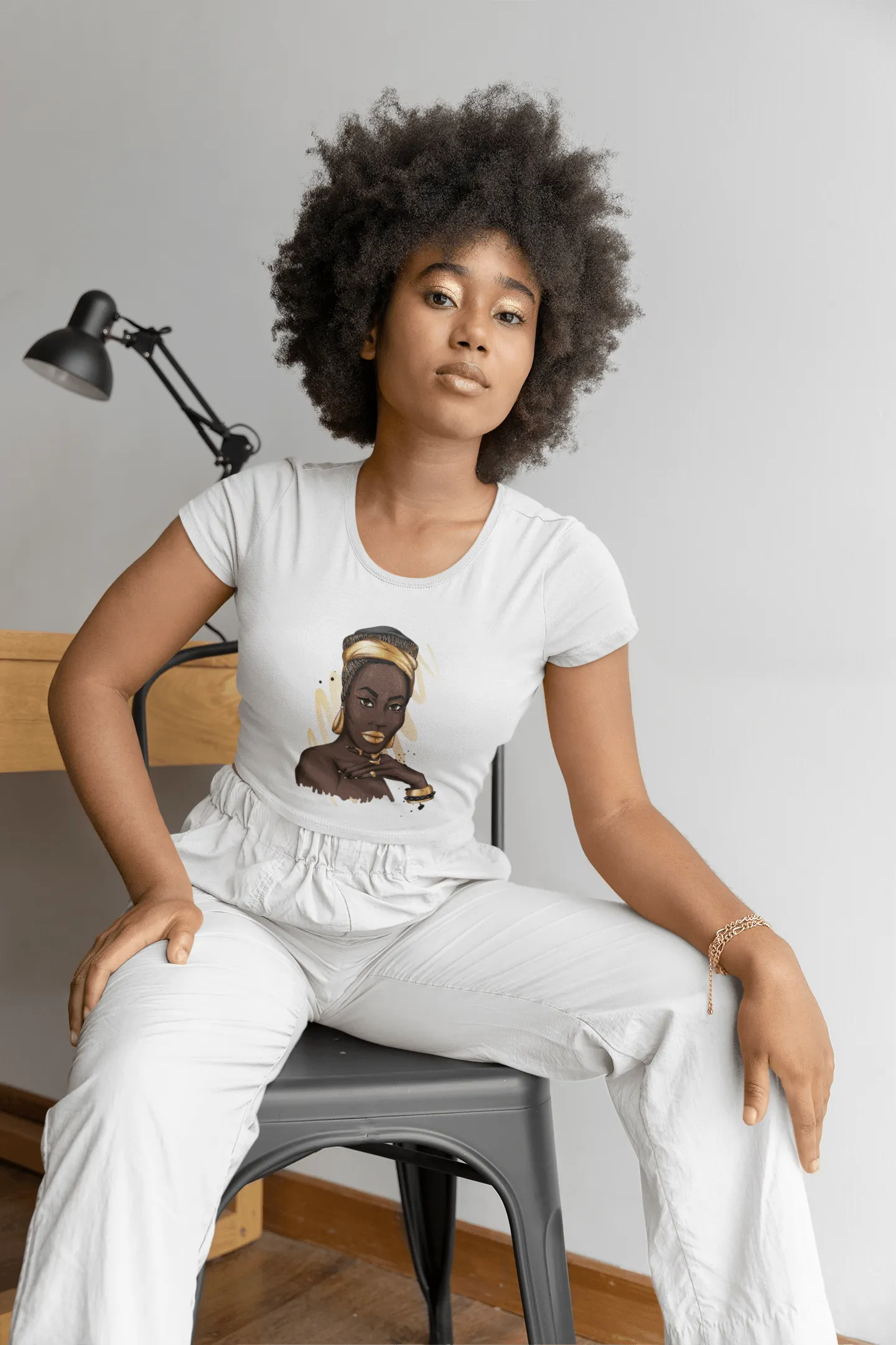 Golden Elegance Cropped Tee