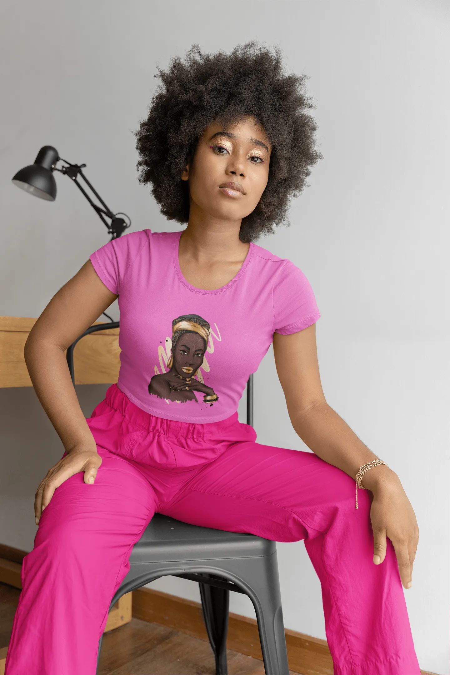 Golden Elegance Cropped Tee