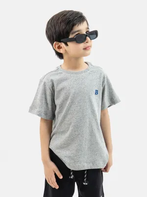Heather Grey Neppy Cotton Casual Tee