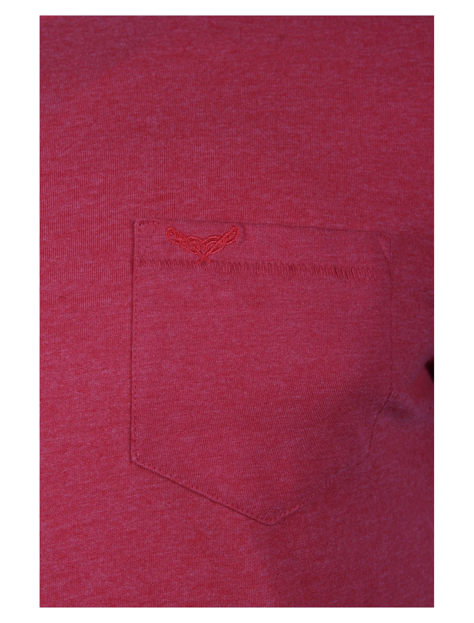 Jack Crew Neck Cotton T-Shirt with Chest Pocket in Paprika