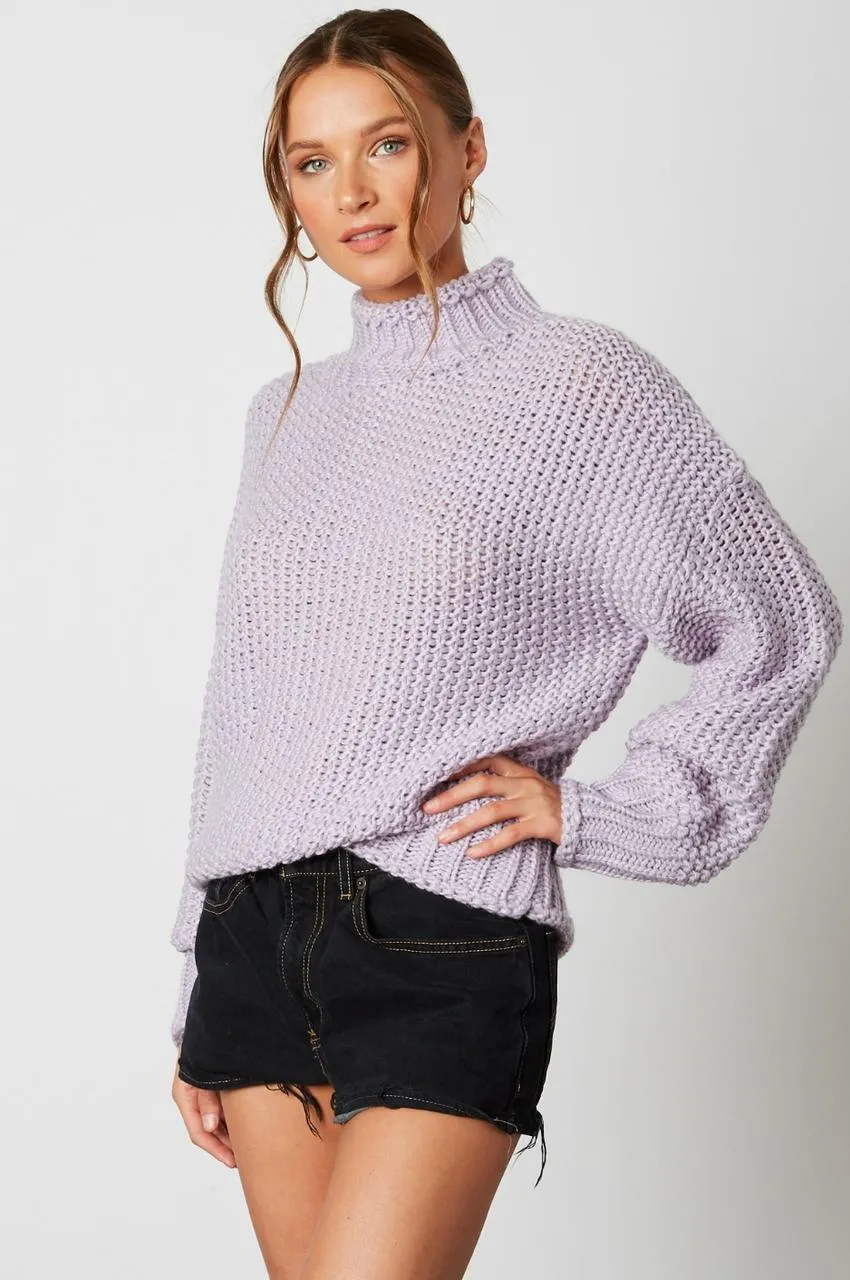 Jess Lilac Funnel Neck Knit Sweater