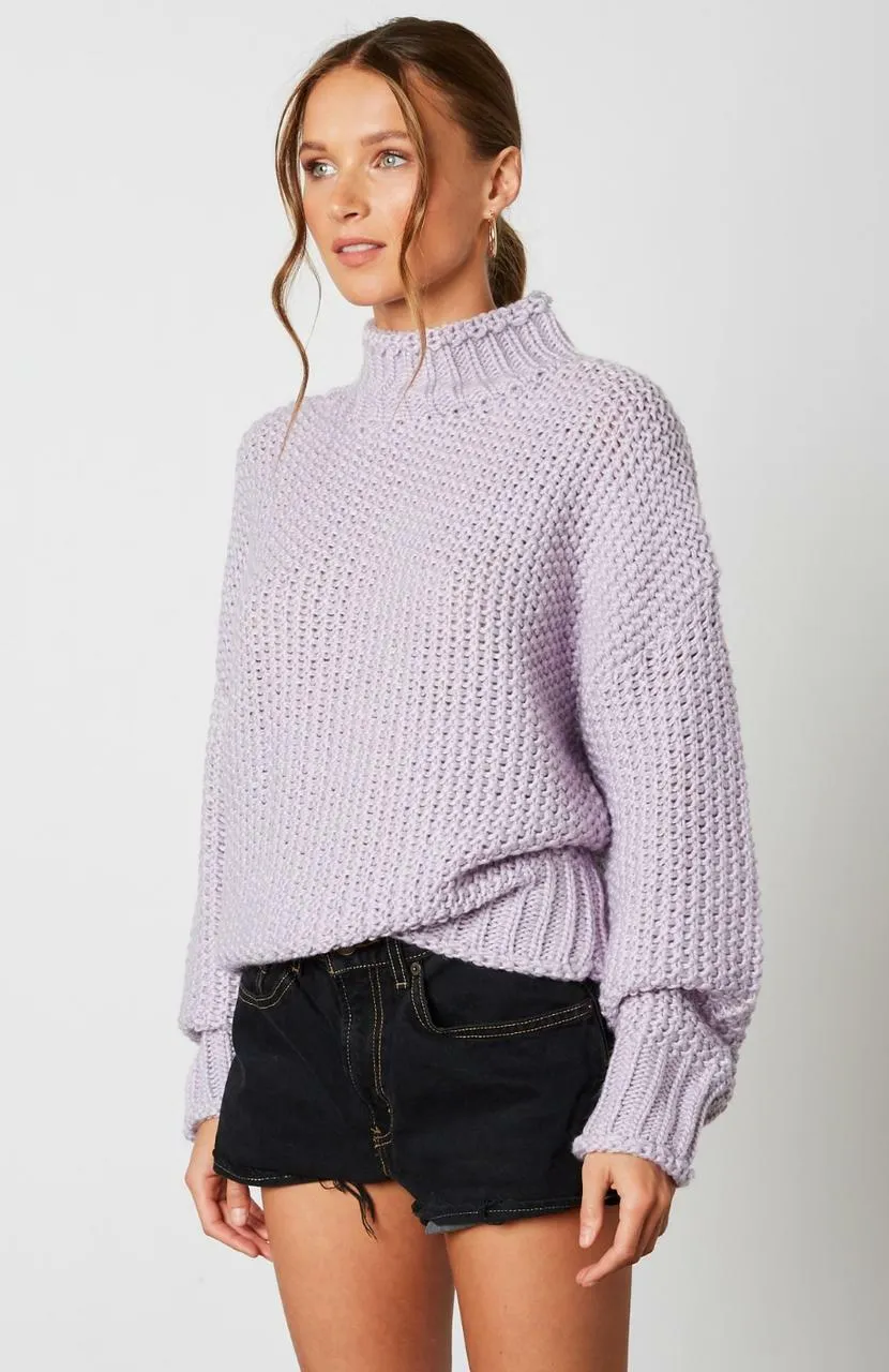 Jess Lilac Funnel Neck Knit Sweater