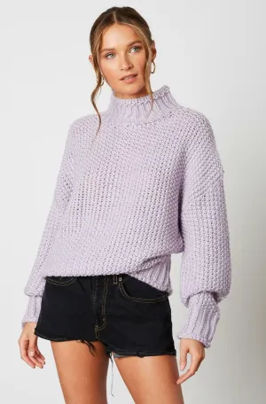 Jess Lilac Funnel Neck Knit Sweater