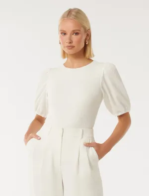 Jolanta Textured Puff Sleeve Top