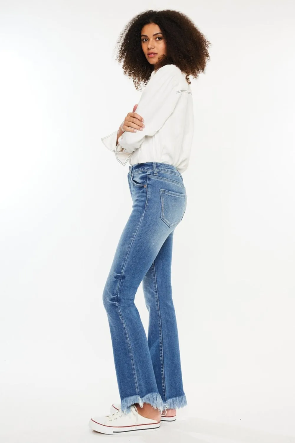 Kancan Palmer High Rise Frayed Hem Jeans
