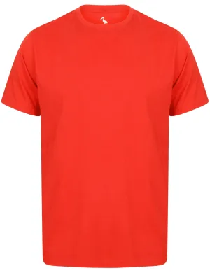 Kinsley Basic Cotton Crew Neck T-Shirt In Ribbon Red - South Shore