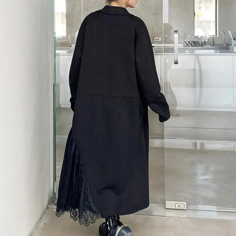 Knitted Lace Maxi Dress  –  Effortless Winter Elegance