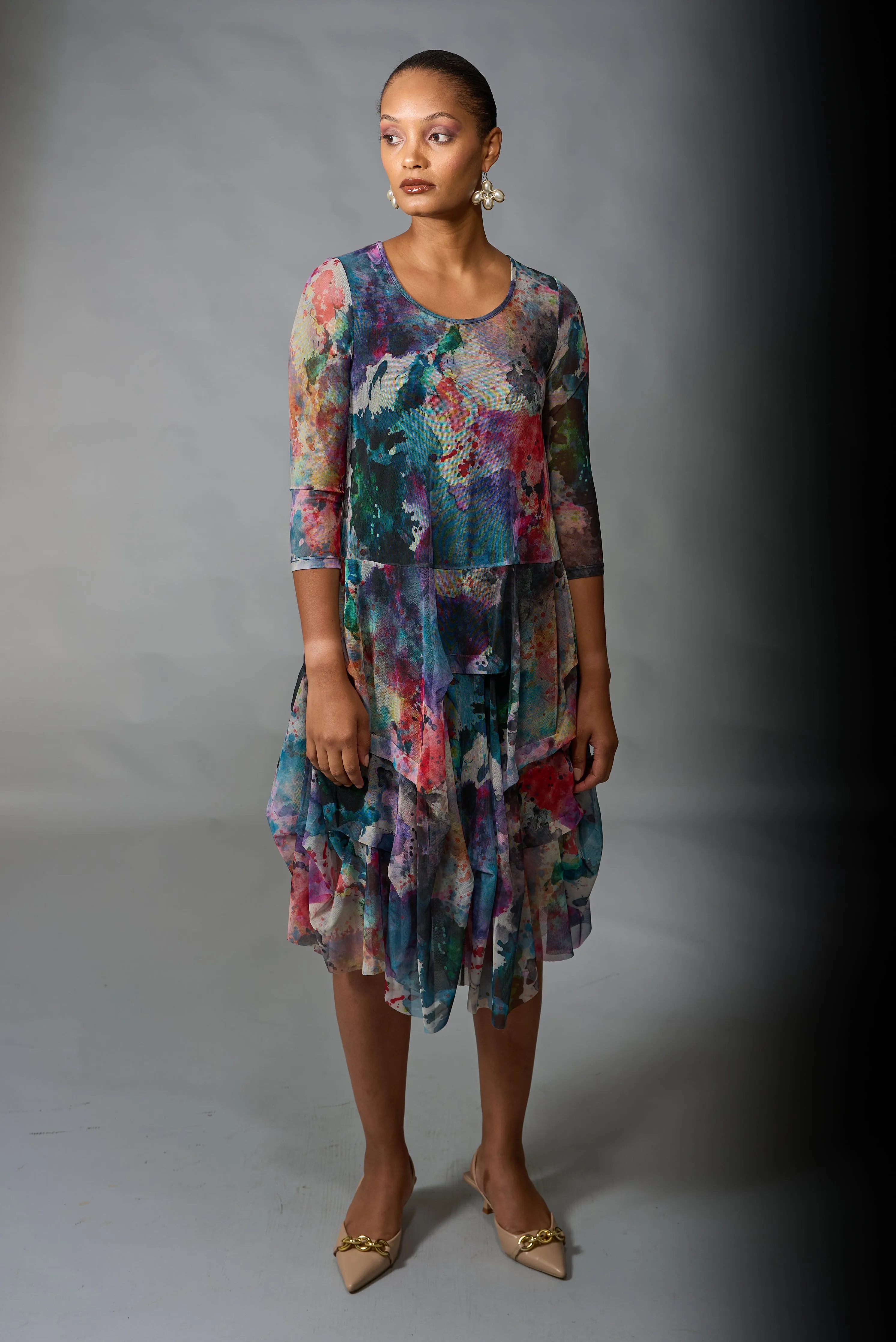 Kozan, Mesh, Miranda Midi Dress in Cezanne print