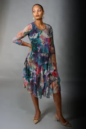 Kozan, Mesh, Miranda Midi Dress in Cezanne print