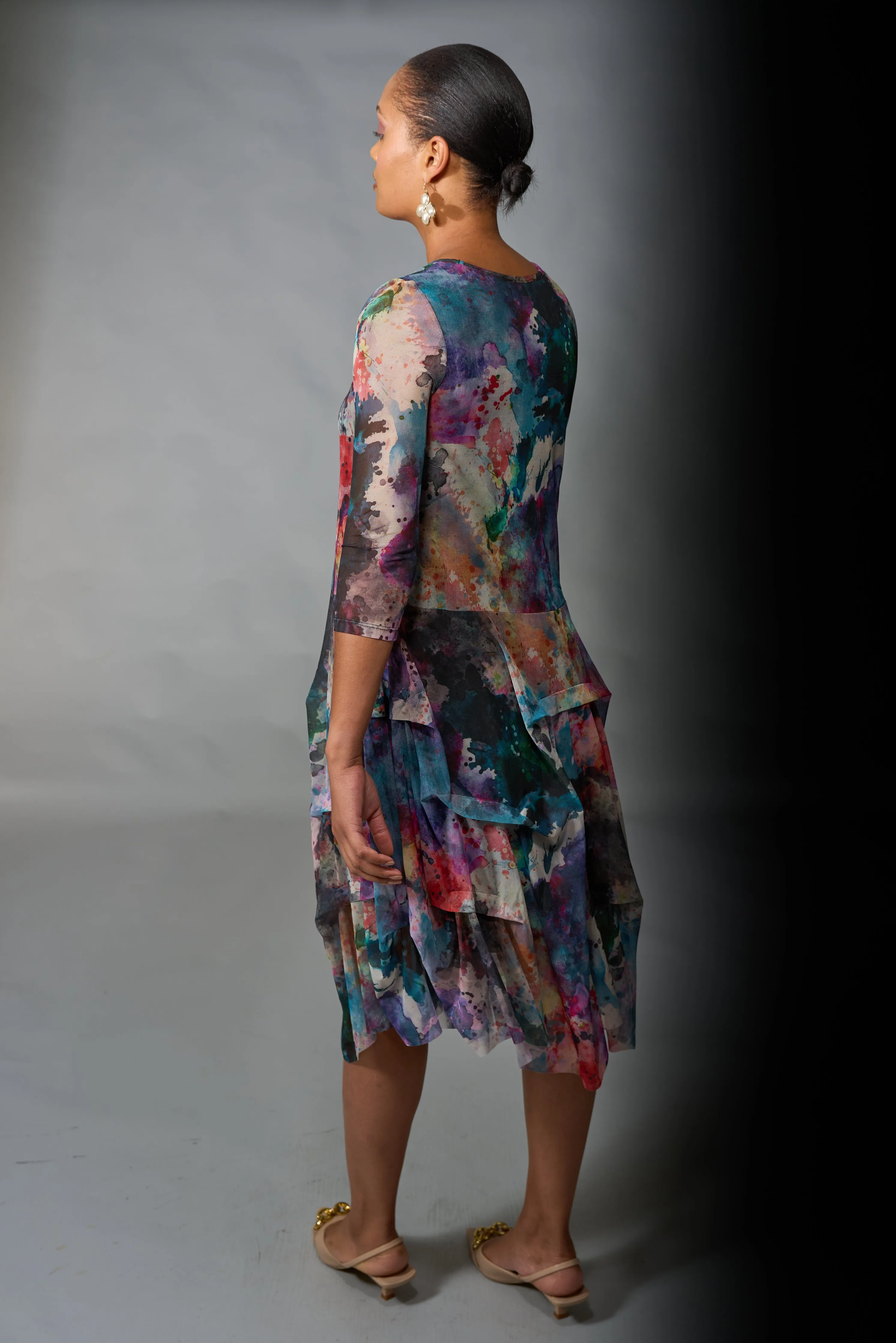 Kozan, Mesh, Miranda Midi Dress in Cezanne print