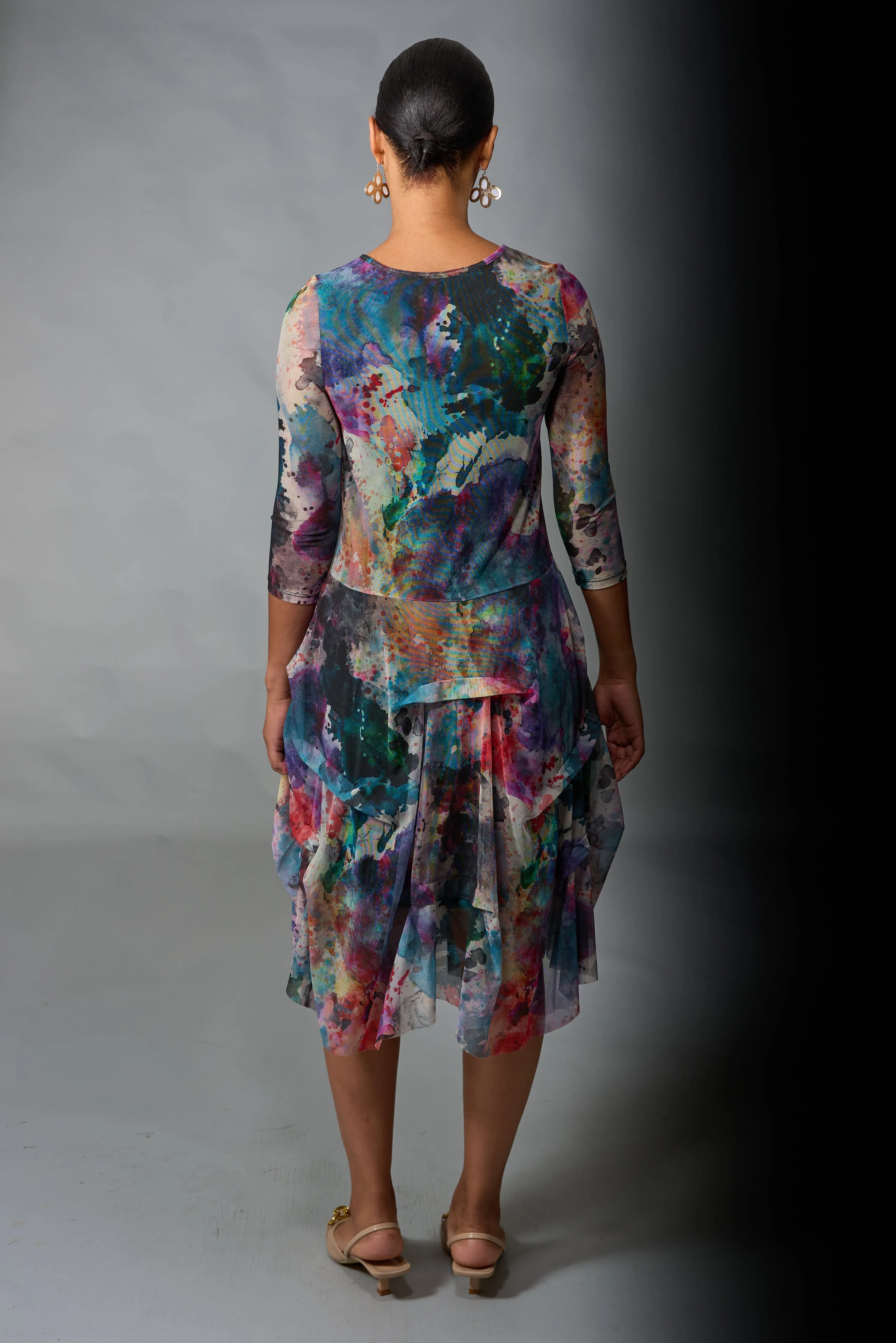 Kozan, Mesh, Miranda Midi Dress in Cezanne print