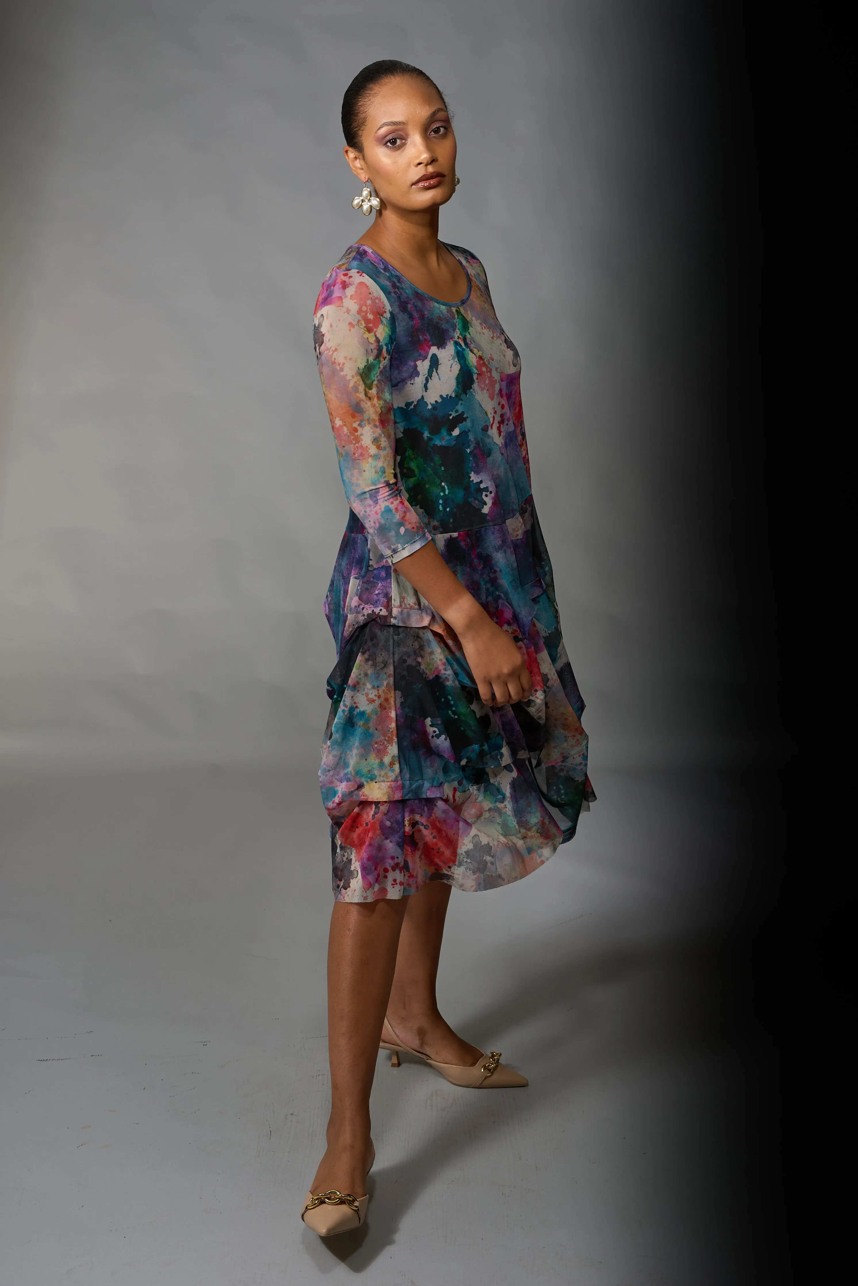 Kozan, Mesh, Miranda Midi Dress in Cezanne print